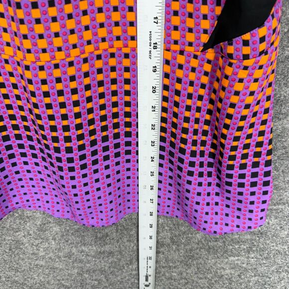 Unbranded Blouse Women M Medium Purple Plaid Zipper Sleeveless Wide Strap Casual - Picture 4 of 5